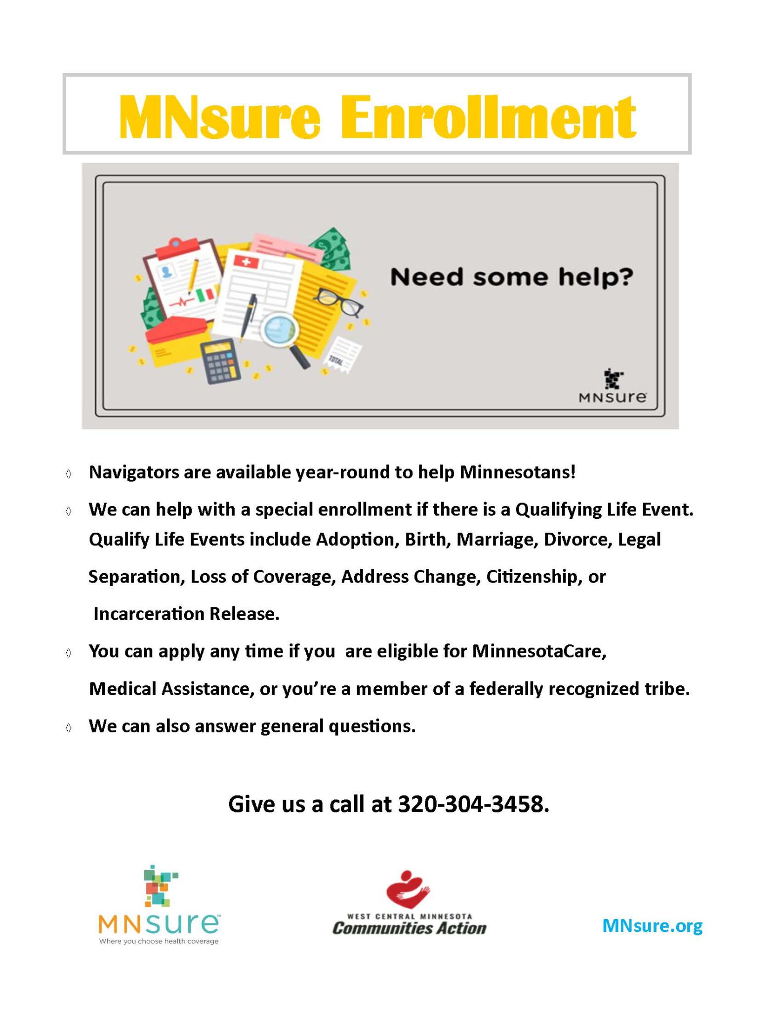 MNSure Open Enrollment West Central Minnesota Communities Action, Inc.